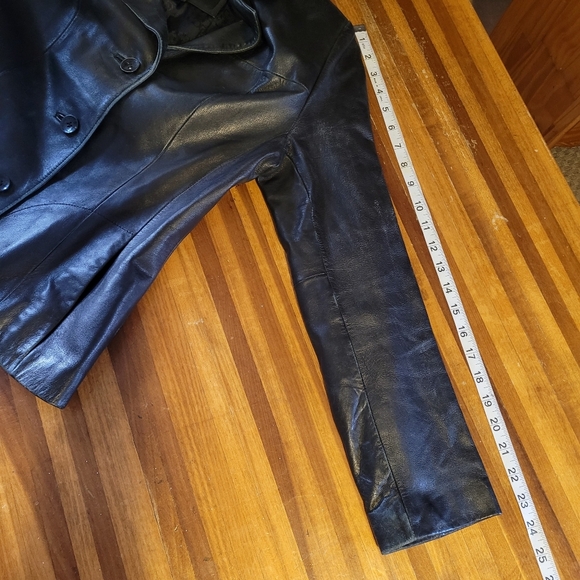 Wilsons Leather Pelle Studio Black Button Front Leather Jacket Size Women's Smal - Picture 14 of 16